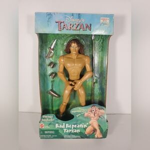 Vintage 1999 Tarzan Mattel Disney Rad Repeatin' Action Figure Rare Banned Toy